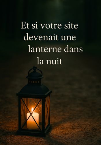 Image de lanterne avec texte : et si votre site devenait une lanterne dans la nuit ?!