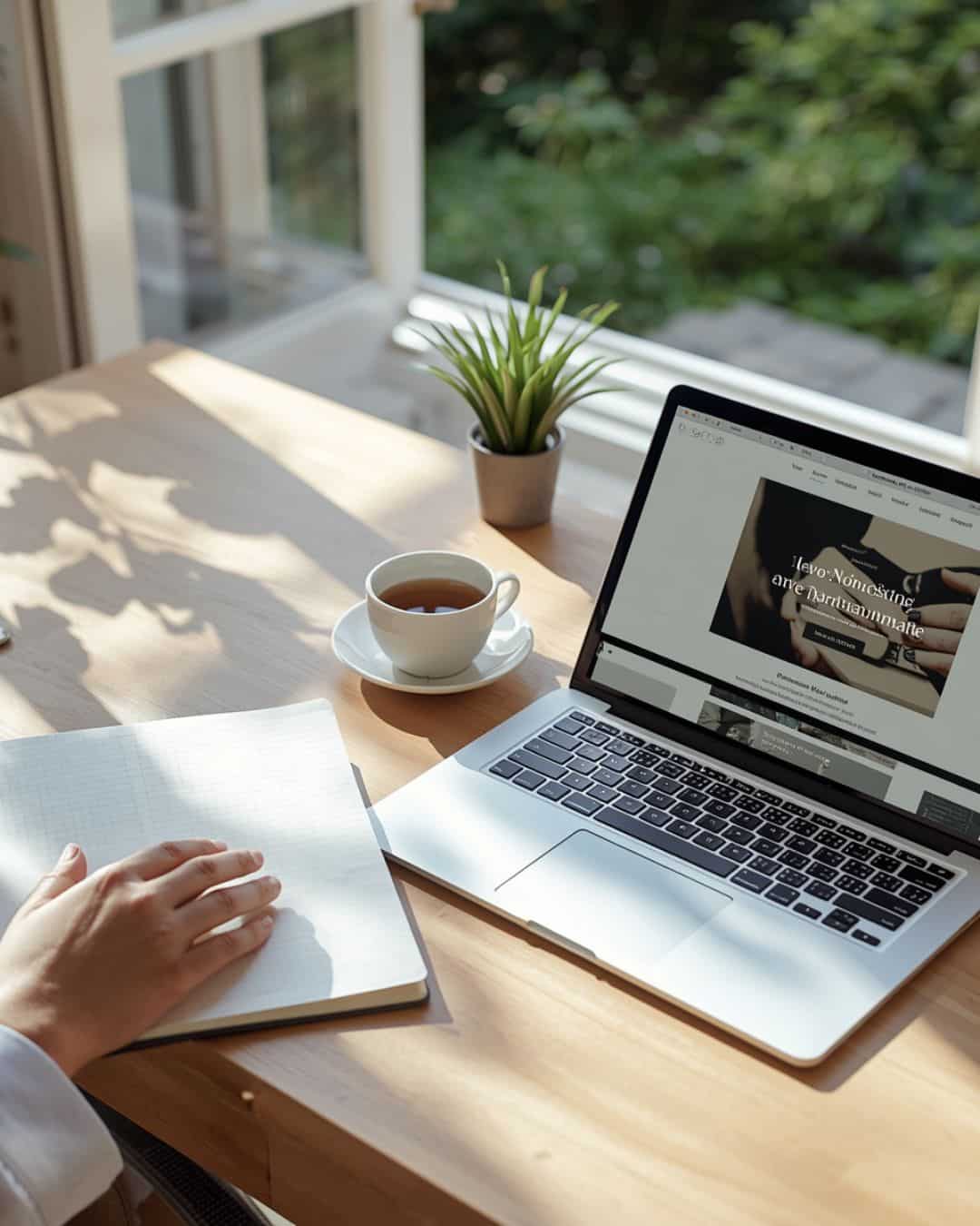 Bureau d'entrepreneur lumineux illustrant le SEO humain et l'expertise réelle face à l'IA.